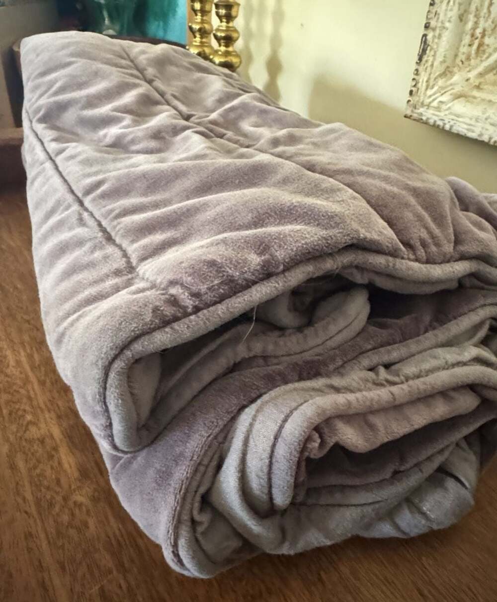 Parachute Quilted Velvet 2 King Shams Gray purple